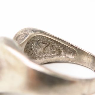 Vintage Signed 925 Sterling Silver Modernist Press Design Men ' s Ring Size 12 3/4 6