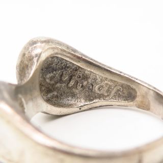 Vintage Signed 925 Sterling Silver Modernist Press Design Men ' s Ring Size 12 3/4 7