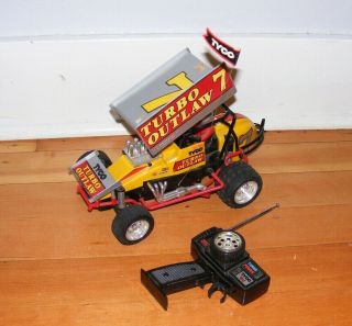 Vintage Tyco Turbo Outlaw R/c Dirt Track Sprint Race Car 7 Remote Control