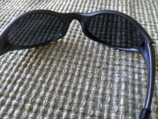 Oakley Eye Jacket Sunglasses 1.  0 Gray Metallic Silver w/ Bag Pouch Vintage RARE 4