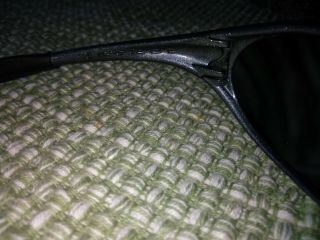Oakley Eye Jacket Sunglasses 1.  0 Gray Metallic Silver w/ Bag Pouch Vintage RARE 6