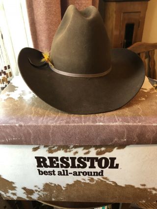 Vintage Resistol Western 4x Beaver Cowboy Hat,  Size 7 - 1/4 R “mink”
