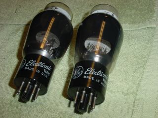 2 vntg 6L6G smoked glass GE 50 ' s tube pair TV - 7 & Hi - Fi 6L6 tubes 2
