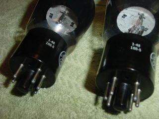 2 vntg 6L6G smoked glass GE 50 ' s tube pair TV - 7 & Hi - Fi 6L6 tubes 5