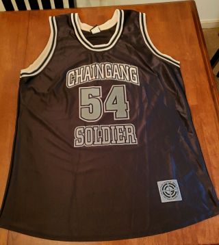 John Cena Chaingang Soldier Jersey 54 Sixe Xxl Wwe Authentic Vtg Chain Gang