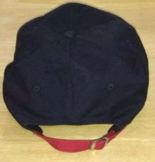 Vintage Polo Sport Script Spell out Black Red Ralph Lauren Strap back Cap Hat 3