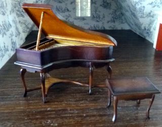 Vintage Bespaq Piano/harpsichord Bench Dollhouse Miniature Fantastic Merchandise
