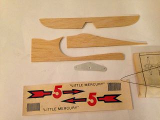 Vintage 1960 ' s Scientific Mercury Wooden Model Airplane Kit Plane Wood Build Rc 5