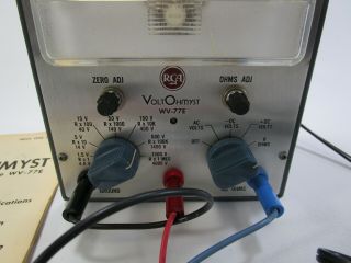 Vintage RCA VOLTOHMYST Type WV - 77E volt meter test equipment 6