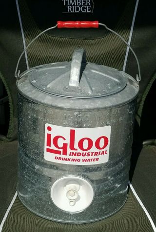 Vintage Igloo Galvanized Industrial Water Cooler 2gal.