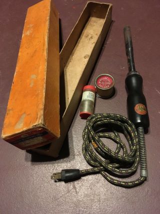 Vintage Drake 700 Soldering Iron 120v/60w With Old Solder And Box