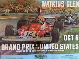 1972 - 73 Us Grand Prix Vintage Formula 1 Racing Poster (michael Turner) Andretti