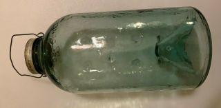 Vintage M.  Swain Jr.  Minnow Trap Glass Jar Cone Trap Jonesboro Ark.  Swain Glass
