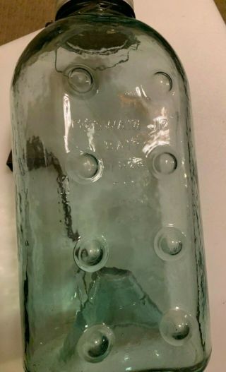 Vintage M.  Swain Jr.  Minnow Trap Glass Jar Cone Trap Jonesboro Ark.  Swain Glass 2