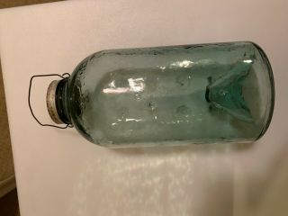 Vintage M.  Swain Jr.  Minnow Trap Glass Jar Cone Trap Jonesboro Ark.  Swain Glass 5