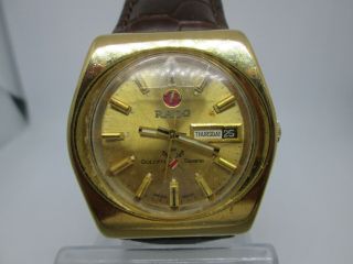 Vintage Rado Golden Sabre Daydate Goldplated Automatic Mens Watch