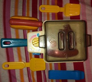 Vintage Fisher Price Fun With Food Pizza Dough Taco Skillet Ice Cream,  More 2