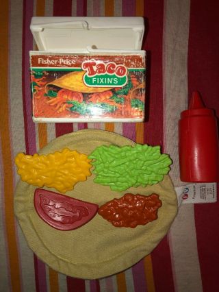 Vintage Fisher Price Fun With Food Pizza Dough Taco Skillet Ice Cream,  More 4