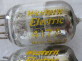 PAIR VINTAGE WESTERN ELECTRIC 417A TUBES 4