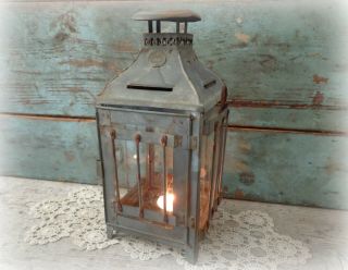 Vintage Lantern Candle Indoor Outdoor Metal Rustic Home Porch Patio Farmhouse