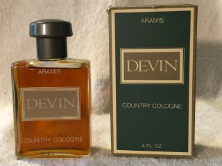 Vintage Old Stock Aramis Devin Country Cologne 4 Fl Oz With Box