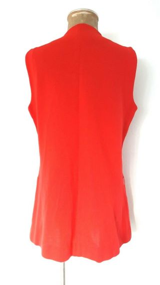 Vintage 60s Space Age MOD Twiggy Mini Dress Size Medium Wool Red Zip Up 5