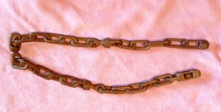 Vintage Folk Tramp Art Hand Carved Wooden Chain 38 " Long Ball In Cage