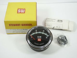 Vintage Sw Stewart Warner 0 - 3000 Rpm Tachometer Gauge 811531,  Diesel Meter