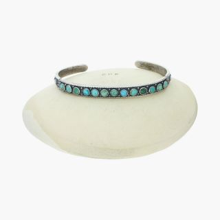 Navajo / Sterling Silver Vintage Snake Eye Turquoise Cuff / Bracelet 6“ (14g)