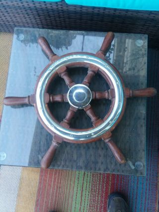 Vintage 22 " Artisan Crafted Wood Marine Boat/yacht Steering Wheel