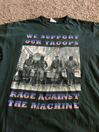 Vintage Rage Against The Machine We Support The Troops T Shirt Mens Xl Rare 2