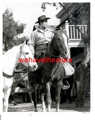 Vintage Clint Walker Sexy Quite Handsome Cowboy 50s Publicity Portrait