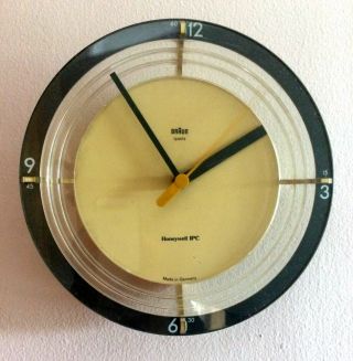 Vintage Braun Wall Clock Abw - 21 Dietrich Lubs - Advertising Honeywell 1980s