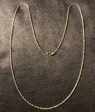 14k Solid Gold Vintage Double - Link Necklace Chain