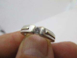 Vintage C1980 9ct White Gold 20 Point Diamond Ring Size P 8 3.  7g 2.  51 K267
