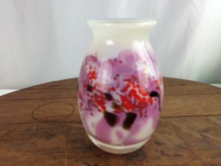 Vintage 1975 Michael Taylor Hand Blown Art Glass Vase Signed P2