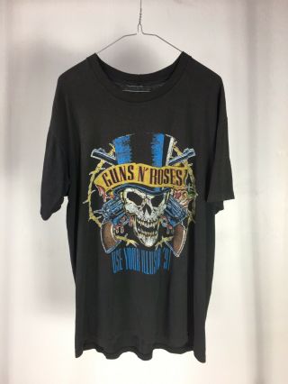 Vintage 1991 Guns N Roses Use Your Illusion Tour Tee T Shirt Size Large Rare