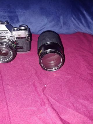 Vintage Camera Canon AE - 1 Program Lens FD 50mm 1: 1.  8 Japan Rolev M.  G.  52mm 2