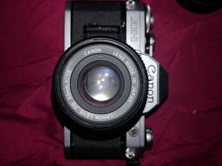Vintage Camera Canon AE - 1 Program Lens FD 50mm 1: 1.  8 Japan Rolev M.  G.  52mm 5