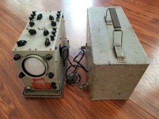 Vintage 1964 Hickock 8b/u Oscilloscope - Us Navy W/ Case