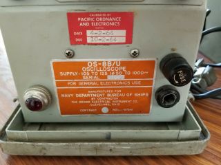 Vintage 1964 Hickock 8B/U Oscilloscope - US Navy w/ Case 3