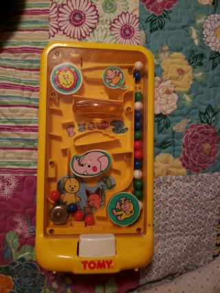 Vintage 1992 Tomy Tomytime Baby Activity Crib Toy Pinball Animals