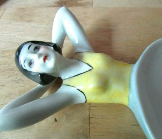 Art Deco German Porcelain Powder Dish - Fasold Stauch w/legs 6