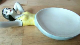 Art Deco German Porcelain Powder Dish - Fasold Stauch w/legs 7