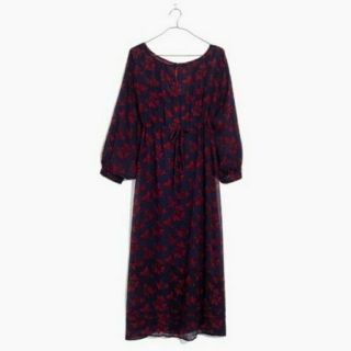 Madewell X No.  6 Sz 2 Womens Silk Magical Maxi Dress Vintage Rose Long Sleeve