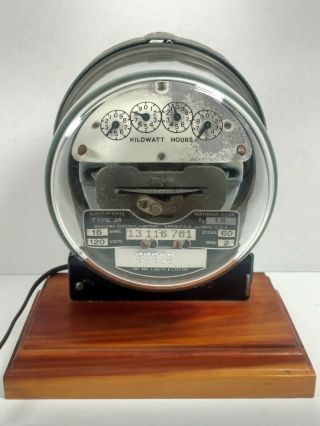 Vintage Sangamo Electric Company Watthour Meter Type Ja Singlephase