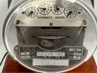 Vintage Sangamo Electric Company Watthour Meter Type JA Singlephase 4