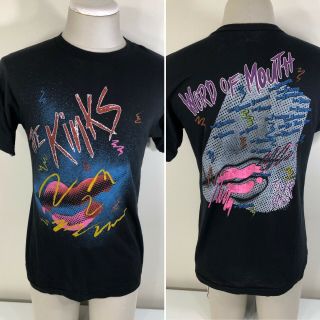 Vtg 80s The Kinks Word Of Mouth Black T Shirt Men 