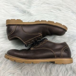 Vintage LL Bean Brown Leather Men’s Moc Toe Oxford Shoes Size 9.  5 W 131610 4