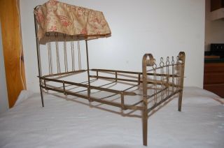 Antique Victorian Folding Bent Wire,  Metal Doll Bed